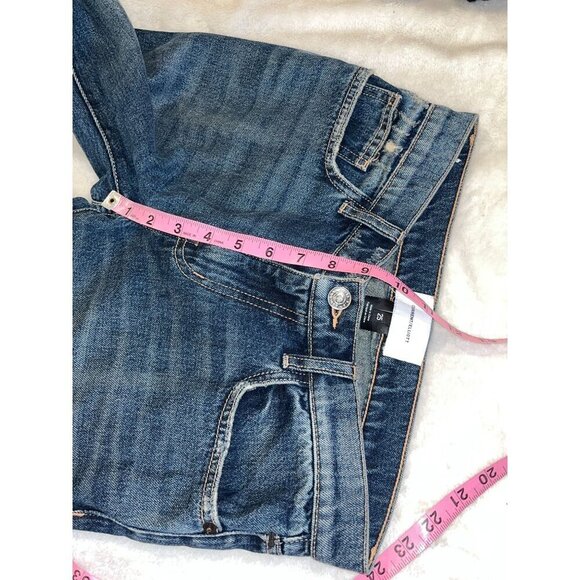 Current/Elliott Womens Distressed Blue Jeans With Red Plaid Patches Size 25 - Picture 7 of 10